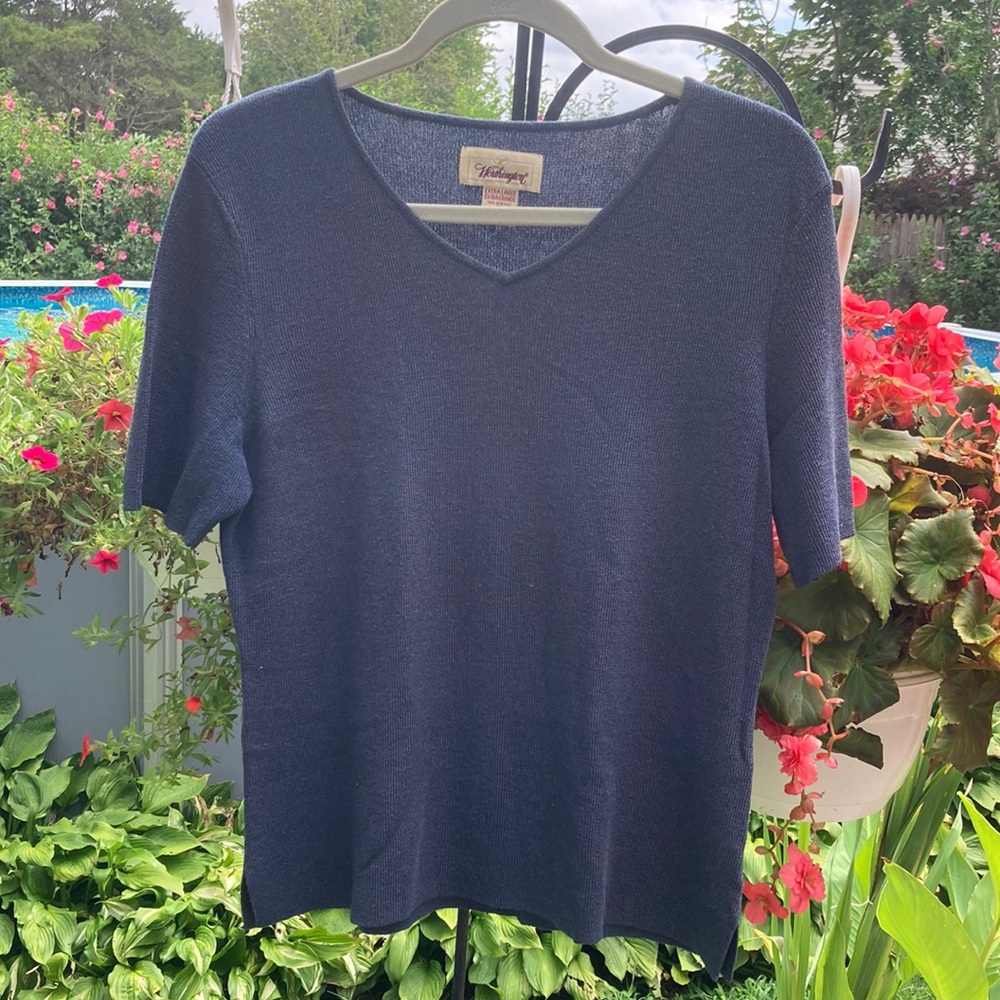Worthington - XL blue short sleeved sweater